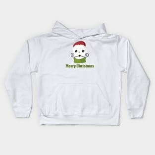 Funny snowman with mustache and carrot Kids Hoodie